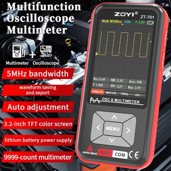 ZOYI high performance automatic digital oscilloscope + multimeter intelligent test electrician