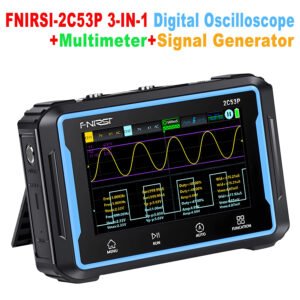 FNIRSI 2C53P 3-IN-1 Dual Channel Digital Oscilloscope+Multimeter+Signal Generator 4.3" Touch Screen 50MHz 250Ms/S 19999 Counts