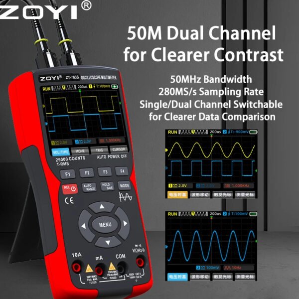 Multi-instrument dual-channel oscilloscope ZT-703S multi-function multimeter signal generator three-in-one high precision - Image 5