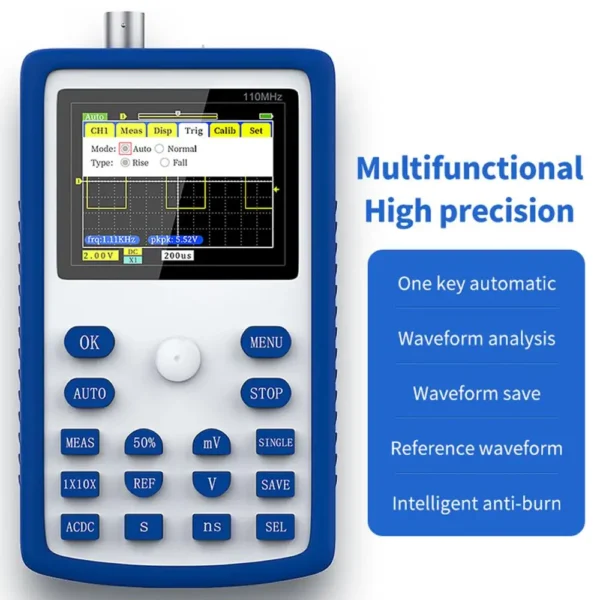 FNIRSI 1C15 Professional Digital Oscilloscope 110MHz Analog Bandwidth 500MS/s Sampling Rate Supports 1Khz Square Wave 400V - Image 3