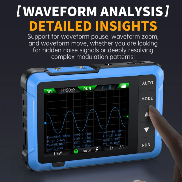 FNIRSI New DSO510 DSO152 DSO153 Mini Handheld Digital 2 IN 1 Oscilloscope Portable 48MS/s 10MHz Bandwidth Electronic Repair Tool - Image 3
