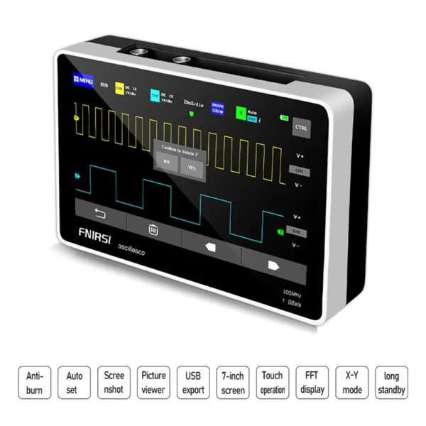 FNIRSI-1013D Digital Storage Oscilloscope 2 Channel 100M Bandwidth 1GSa/s Sampling Rate Touch Screen Digital Tablet Oscilloscope - Image 2