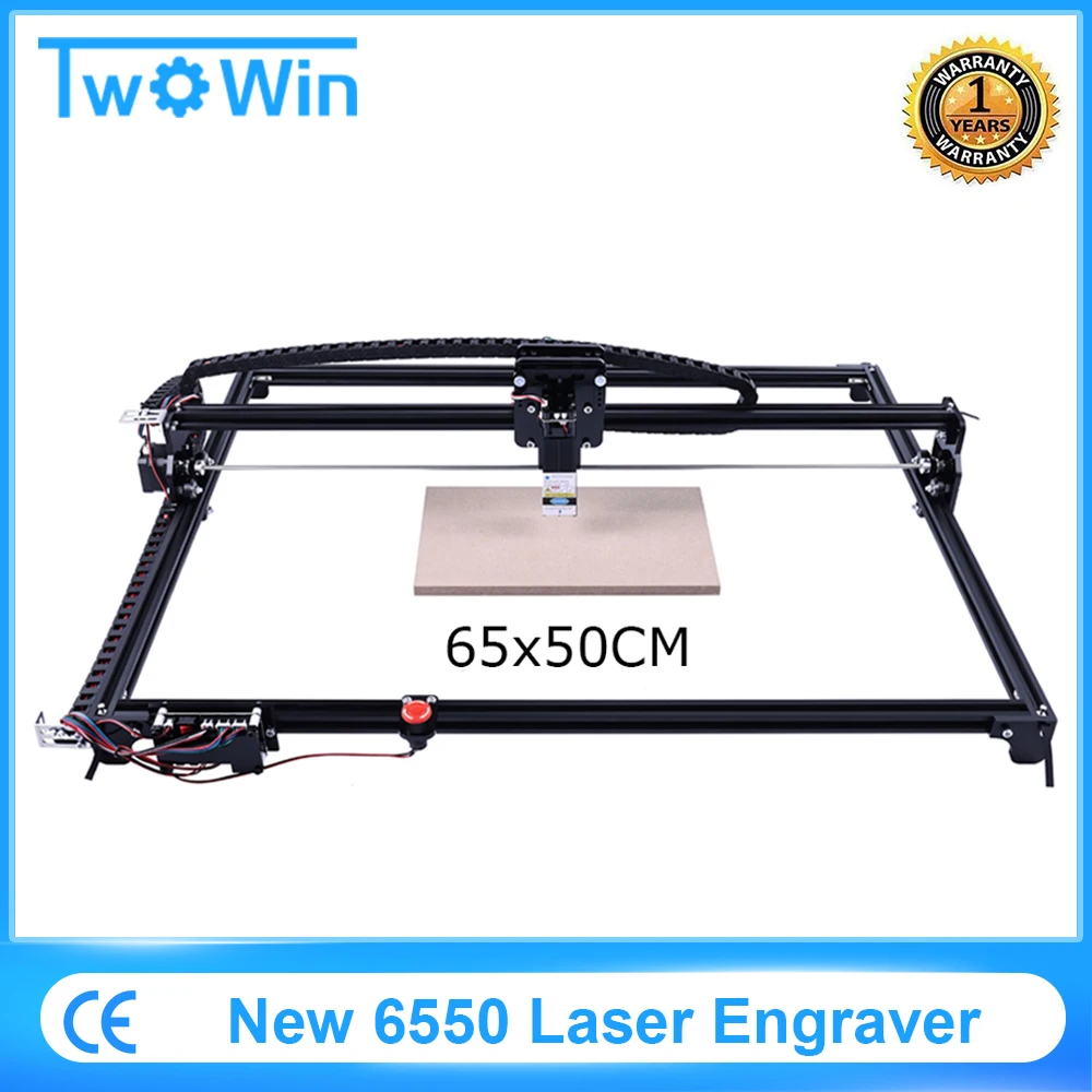 NEW 6550 20w Laser Engraving Machine 12V 5A CNC 2-Axis Laser Engraver Carving Machine 15w Laser 65*50cm With Emergency Stop