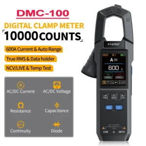 FNIRSI DMC-100 High Precision Digital Clamp Meter Multimeter Automatic Intelligent Voltmeter Ammeter 600A 10000 Counts TRMS NCV