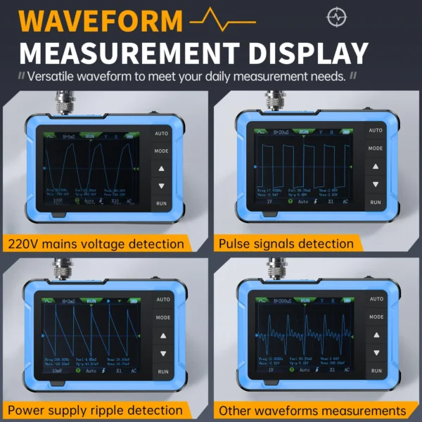 FNIRSI New DSO510 DSO152 DSO153 Mini Handheld Digital 2 IN 1 Oscilloscope Portable 48MS/s 10MHz Bandwidth Electronic Repair Tool - Image 6