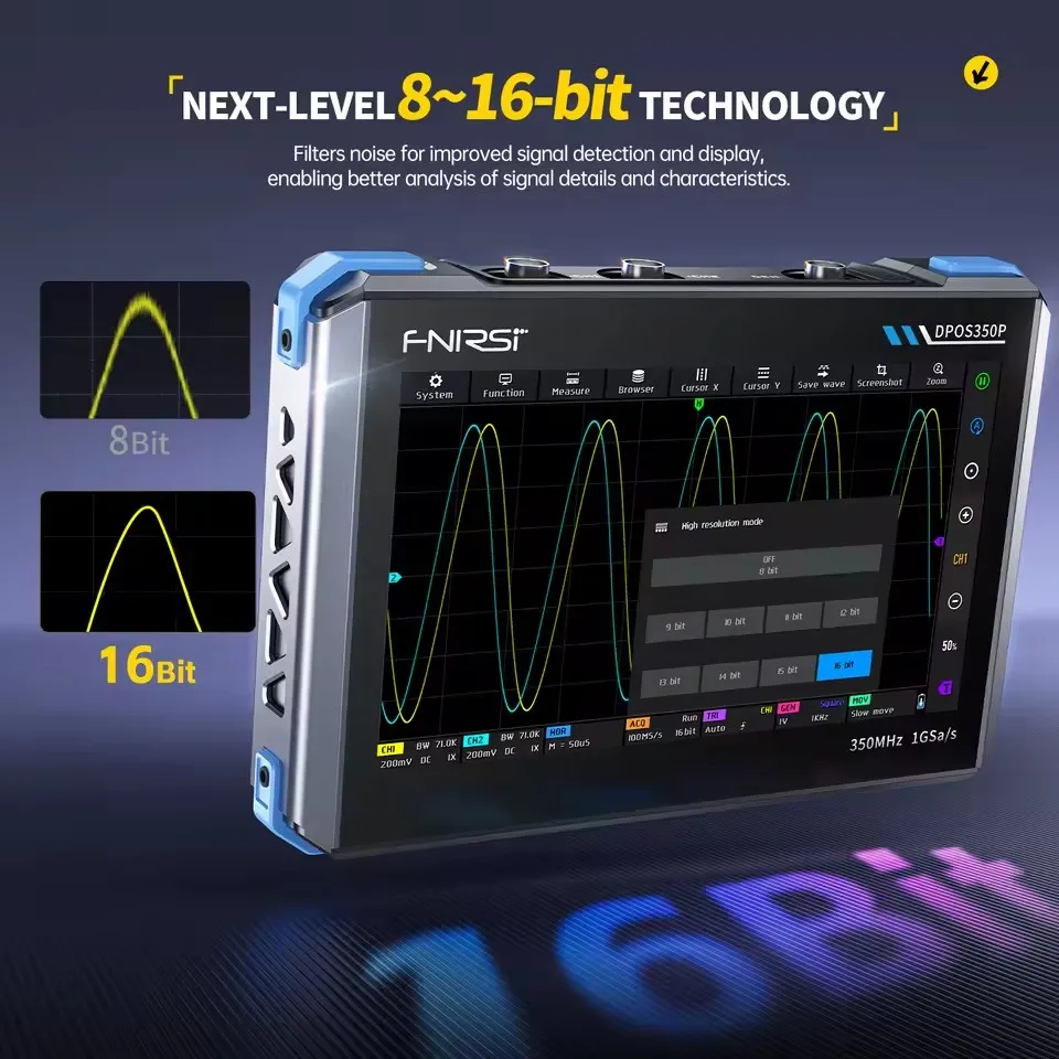 FNIRSI DPOS350P 4-in-1 350M flat panel oscilloscope signal generator Spectrum Analyzer frequency - Image 2