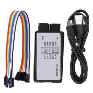 Logic Analyzer 24MHz Logic Analyzer Device USB Logic Analyzer Device Set Mini Digital Pocket Size 8 Channel Input Memory