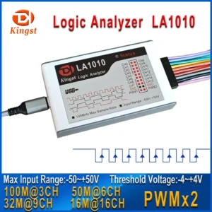 Kingst LA1010 USB Logic Analyzer 100M max sample rate,16Channels,10B samples, MCU,ARM,FPGA debug tool english software