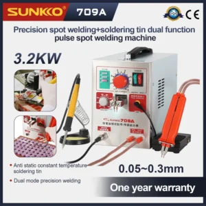 SUNKKO 709A Spot Welder 3.2KW Pulse Spot Welding Machine for18650 Lithium Battery Pack Welding Machine With Remote Soldering Pen