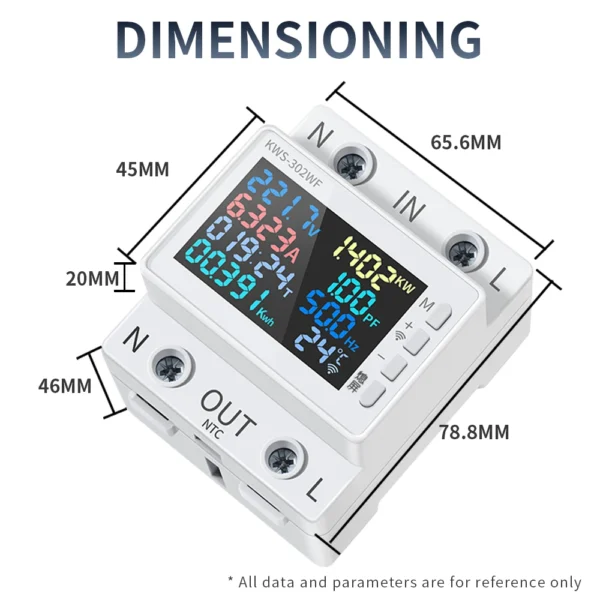Tuya WiFi 8in1 Power Meter 2P AC Energy Meter APP Control 170-270V/63A Voltage and Current Meter Electricity Meter Smart Life - Image 6